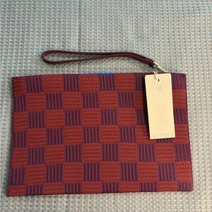 Rothy's Checkerboard Wristlet in Burgundy and Plum